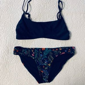 Aerie Navy Top and Floral Bottom